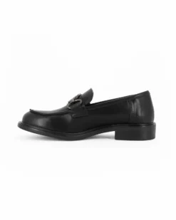 MISS GLOBO - Mocassino nero con morsetto e sottopiede in memory soft