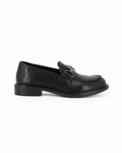 MISS GLOBO - Mocassino nero con morsetto e sottopiede in memory soft
