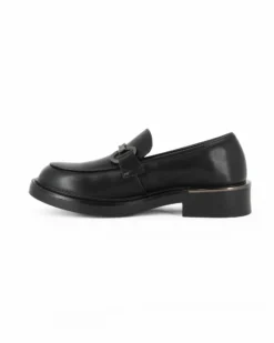 MISS GLOBO - Mocassino nero effetto con morsetto e sottopiede in memory soft