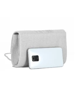 MISS GLOBO - Pochette argento in lurex con patta effetto onde
