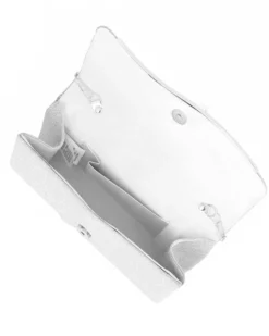 MISS GLOBO - Pochette argento in lurex con patta effetto onde