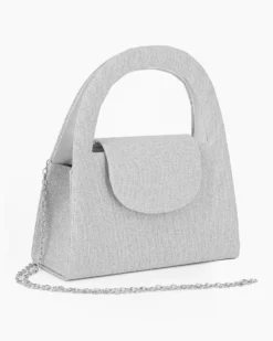 MISS GLOBO - Pochette argento in lurex con due manici e patta