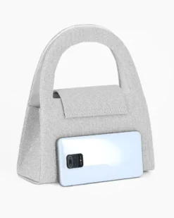MISS GLOBO - Pochette argento in lurex con due manici e patta