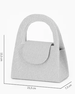 MISS GLOBO - Pochette argento in lurex con due manici e patta