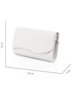 MISS GLOBO - Pochette bianca effetto vernice con patta e dettaglio argento