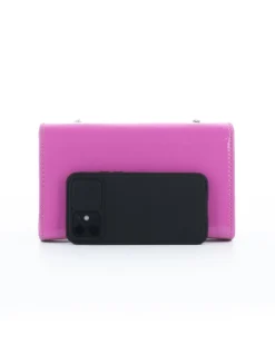 MISS GLOBO-Pochette fuxia in vernice con patta e chiusura a girello