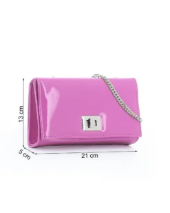 MISS GLOBO-Pochette fuxia in vernice con patta e chiusura a girello