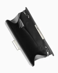 MISS GLOBO - Pochette nera con patta e chiusura metallica a incastro