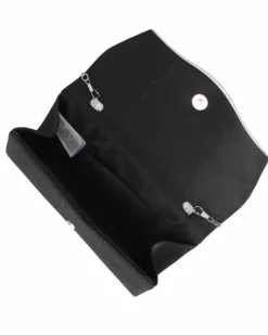 MISS GLOBO - Pochette nera in lurex con strass sulla patta