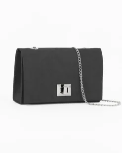 MISS GLOBO - Pochette nera scamosciata con patta e chiusura a girello