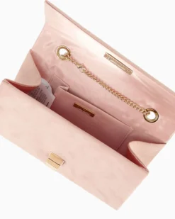 MISS GLOBO - Pochette nude scamosciata con patta e chiusura a girello