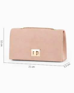 MISS GLOBO - Pochette nude scamosciata con patta e chiusura a girello