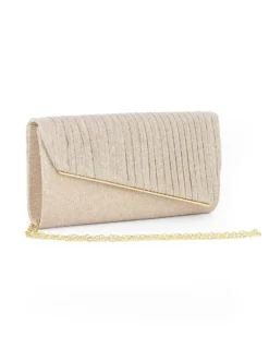 MISS GLOBO - Pochette oro in lurex con patta effetto onde e taglio diagonale