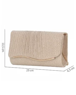 MISS GLOBO - Pochette oro in lurex con patta effetto onde
