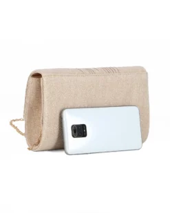 MISS GLOBO - Pochette oro in lurex con patta effetto onde