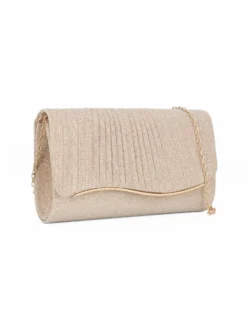MISS GLOBO - Pochette oro in lurex con patta effetto onde