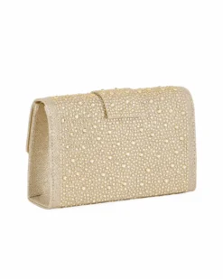 MISS GLOBO - Pochette oro tutta strass con patta