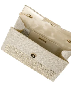 MISS GLOBO - Pochette oro tutta strass con patta
