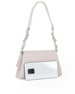 MISS GLOBO - Pochette panna con patta, dettaglio nodi in strass sul manico
