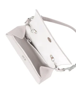 MISS GLOBO - Pochette panna con patta, dettaglio nodi in strass sul manico