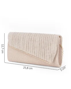MISS GLOBO - Pochette rosegold in lurex con patta effetto onde e taglio diagonale