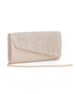 MISS GLOBO - Pochette rosegold in lurex con patta effetto onde e taglio diagonale