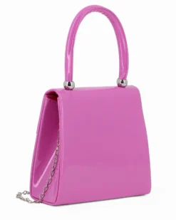 MISS GLOBO - Pochette un manico fuxia in vernice con patta