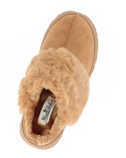 MISS GLOBO - Sabot camel scamosciato con pelliccia