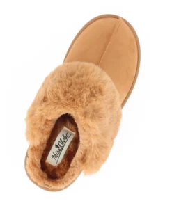 MISS GLOBO - Sabot camel scamosciato con pelliccia