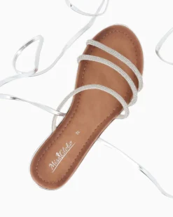 MISS GLOBO - Sandalo argento lace-up con cinturini in strass