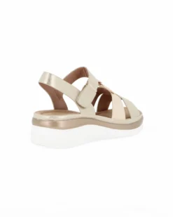 MISS GLOBO - Sandalo beige con strappo e sottopiede in memory soft