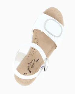 MISS GLOBO - Sandalo bianco platform con sottopiede memory soft e strappo, zeppa 5CM
