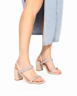 MISS GLOBO - Sandalo gioiello beige tacco 7,5