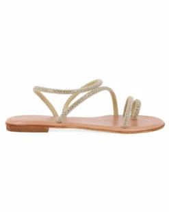 MISS GLOBO - Sandalo infradito oro con strass