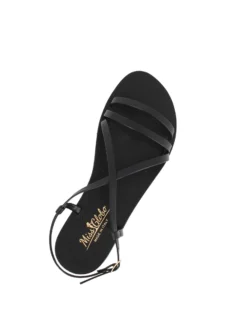 MISS GLOBO - Sandalo nero con cinturini incrociati, MADE IN ITALY