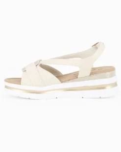 MISS GLOBO - Sandalo panna platform con sottopiede memory soft, zeppa 5CM