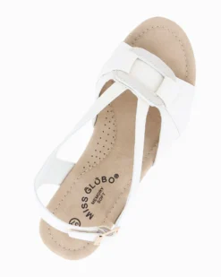 MISS GLOBO - Sandalo panna platform con sottopiede memory soft, zeppa 5CM