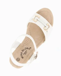 MISS GLOBO - Sandalo panna platform con sottopiede memory soft e morsetto, zeppa 7CM