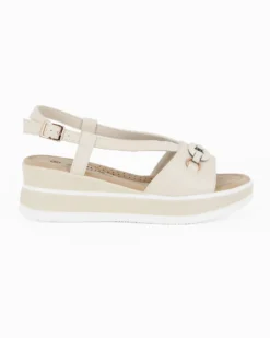 MISS GLOBO - Sandalo platform beige con morsetto
