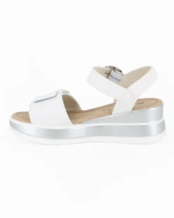 MISS GLOBO - Sandalo platform bianco con strappo e cinturino alla caviglia