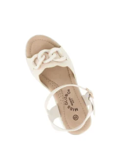 MISS GLOBO - Sandalo platform panna con sottopiede in memory soft e catena, tacco 7CM