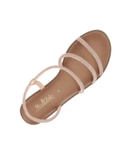 MISS GLOBO - Sandalo rosa oro con cinturini in strass
