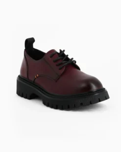 MISS GLOBO - Scarpa bordeaux con lacci e suola track