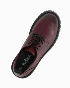 MISS GLOBO - Scarpa bordeaux con lacci e suola track