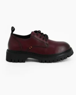 MISS GLOBO - Scarpa bordeaux con lacci e suola track