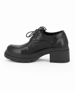 MISS GLOBO - Scarpa nera con lacci e suola track, tacco 6CM