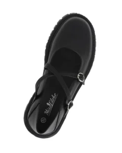 MISS GLOBO - Scarpa nera con suola track e cinturini incrociati