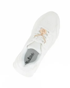 MISS GLOBO - Scarpa sneakers bianca da donna con lacci e cuore in strass
