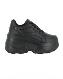 MISS GLOBO - Sneakers nera con lacci e fondo alto