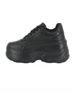 MISS GLOBO - Sneakers nera con lacci e fondo alto